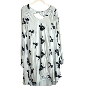 Free People Womens Emma Austin Embroidered Swing Dress Small Misty Green